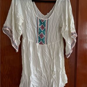 Roxy Ivory Boho Long Sleeve Dress